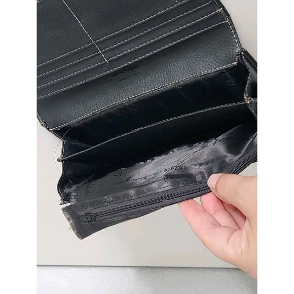 Salvatore Ferragamo Black Pebbled Leather Wallet Italy Read Description - Picture 10 of 10